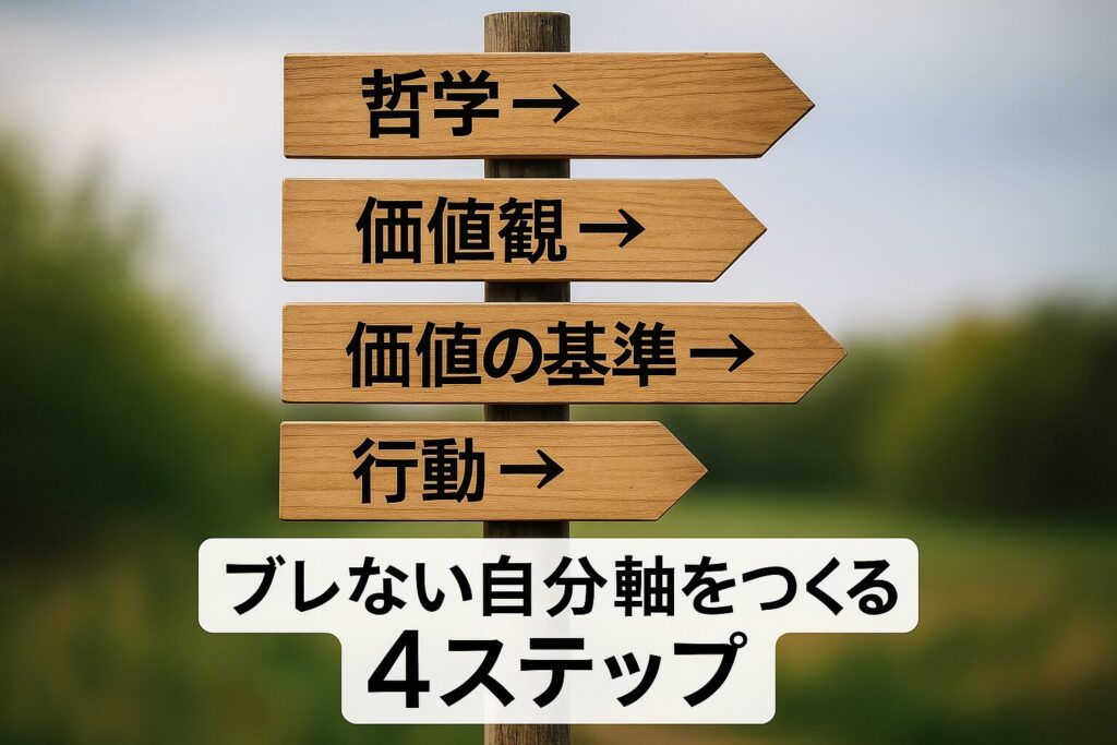 「哲学 → 価値観 → 価値の基準 → 行動」:ブレない自分軸をつくる4ステップ 自分軸